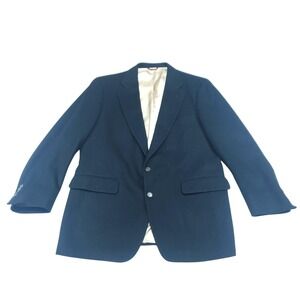 Jos A Bank Camel Hair Sport Coat Mens 42 Blue Two Button Blazer Made USA